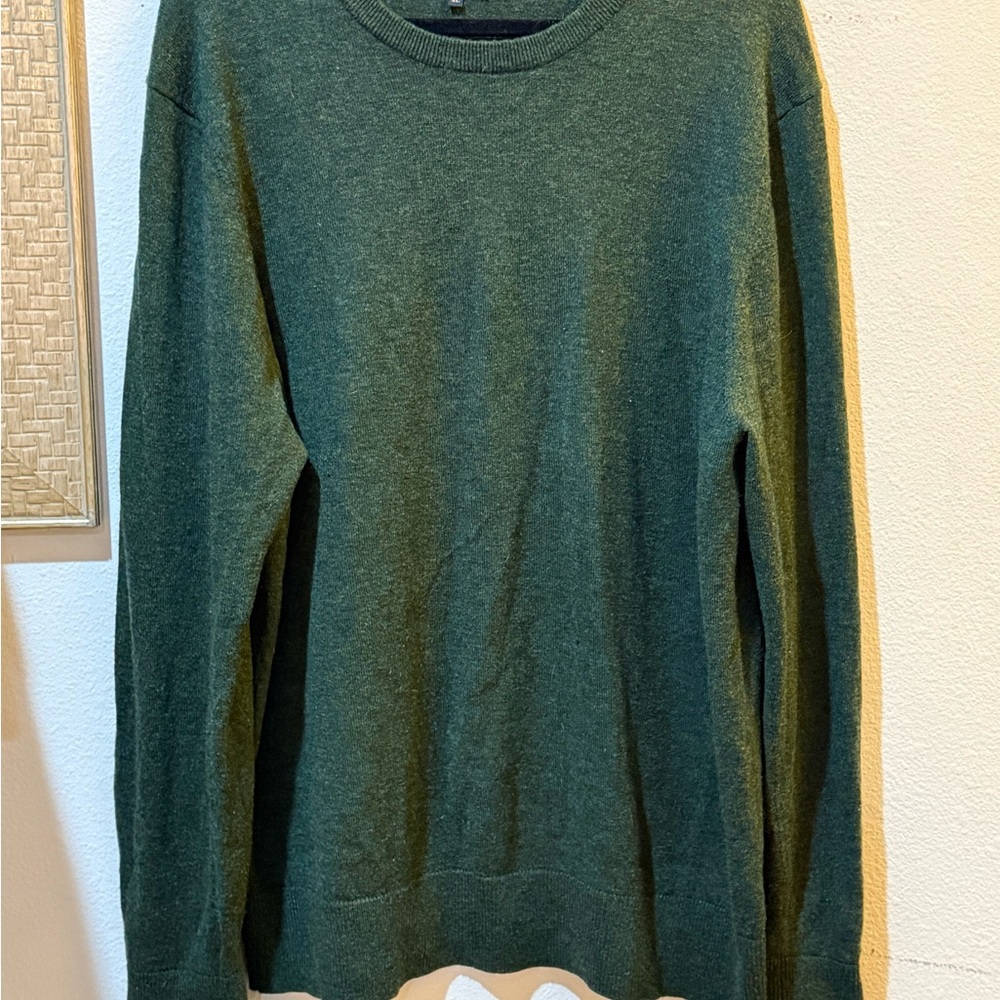 HOWICK The Arlington Crew Men’s Green 100% Lambswool Pullover Sweater Size XL